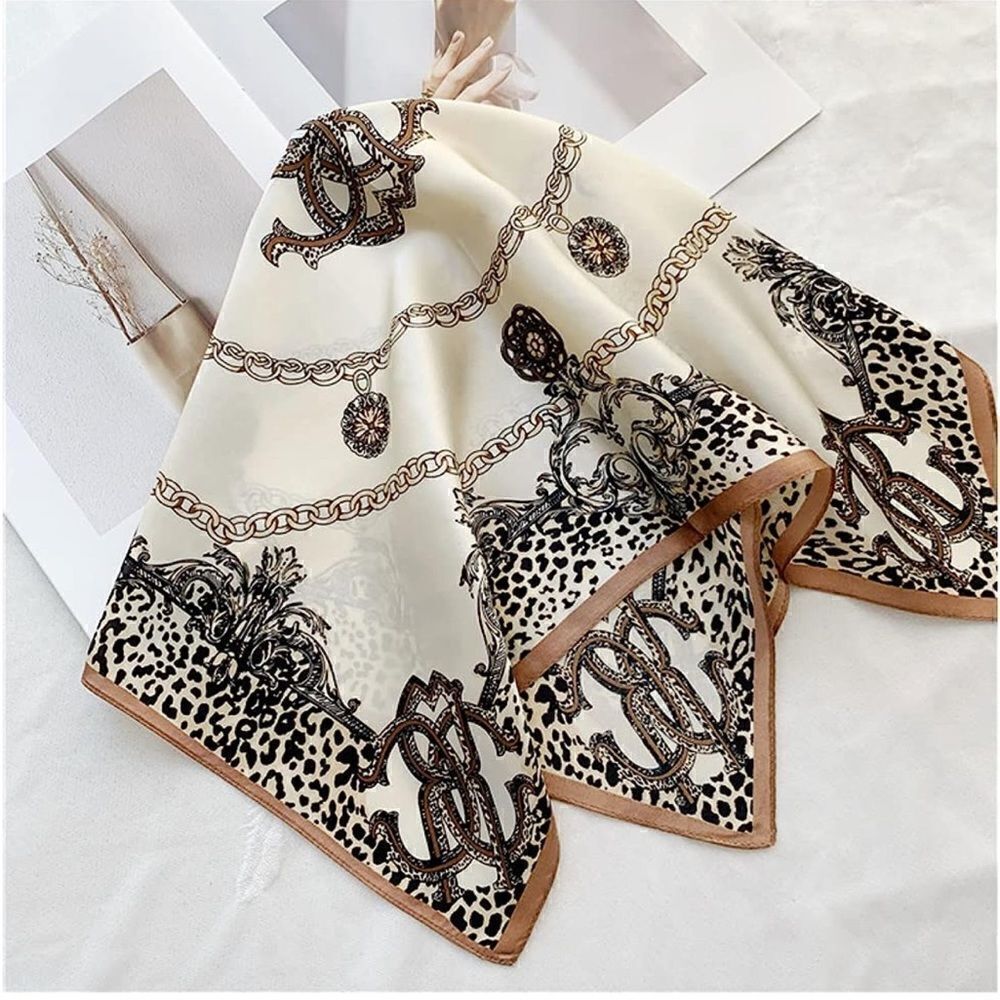Leopard chain Silk Scarf